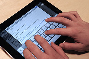 iPad with on display keyboard